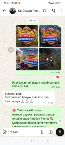 Testimonial Papan Bunga Pernikahan citra garden